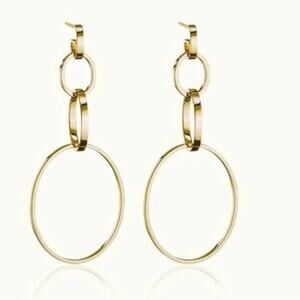 Vita Fede Cassio Earrings Gold Tone Modular Linked Hoops Adjustable‎ NWT
